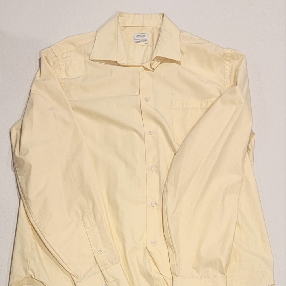 Yellow men's Arrow Dress Shirt L